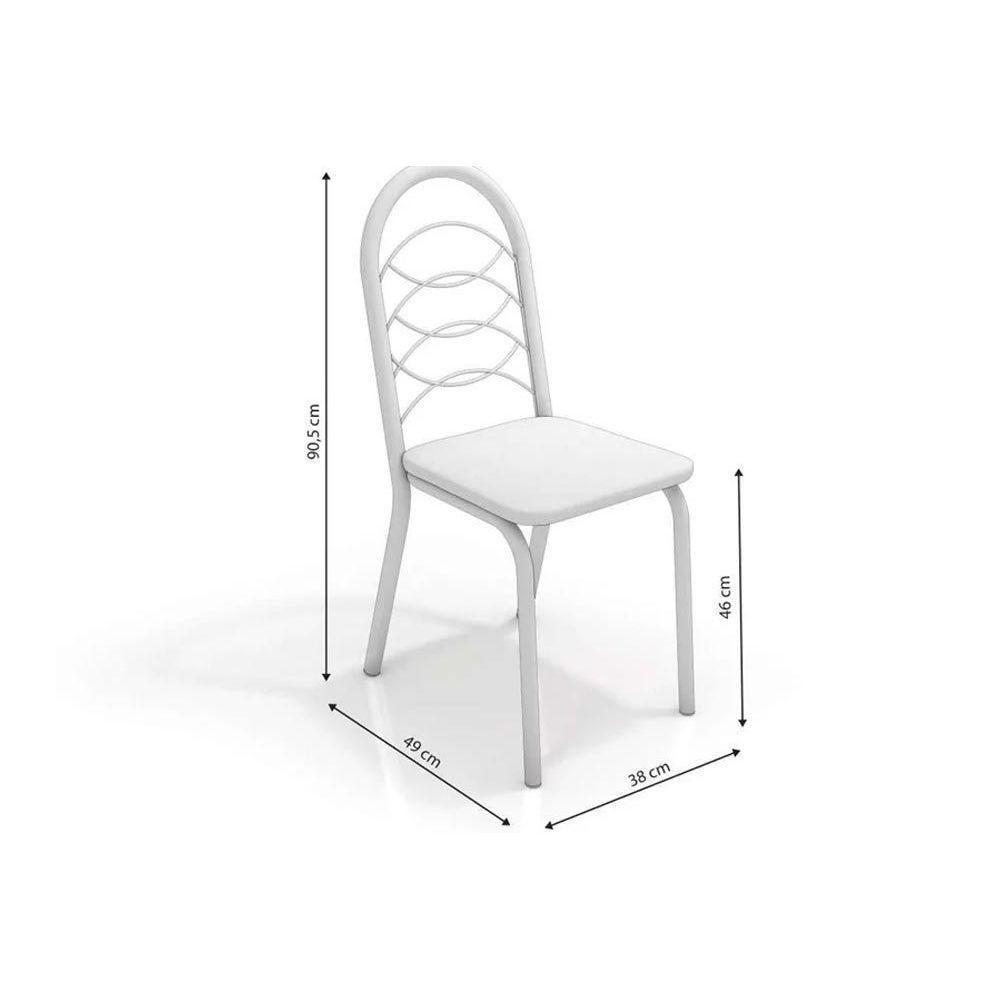 Cadeira Sala de Jantar Holanda 2C009 Kit 2 Un Cromado/Courano Branco - Kappesberg - 6