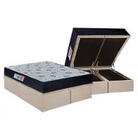 Cama Box Baú Queen: Colchão Ortopédico Orthoflex Foggia Sogni Unic Face + Base CRC Suede Clean(158x198) - 1