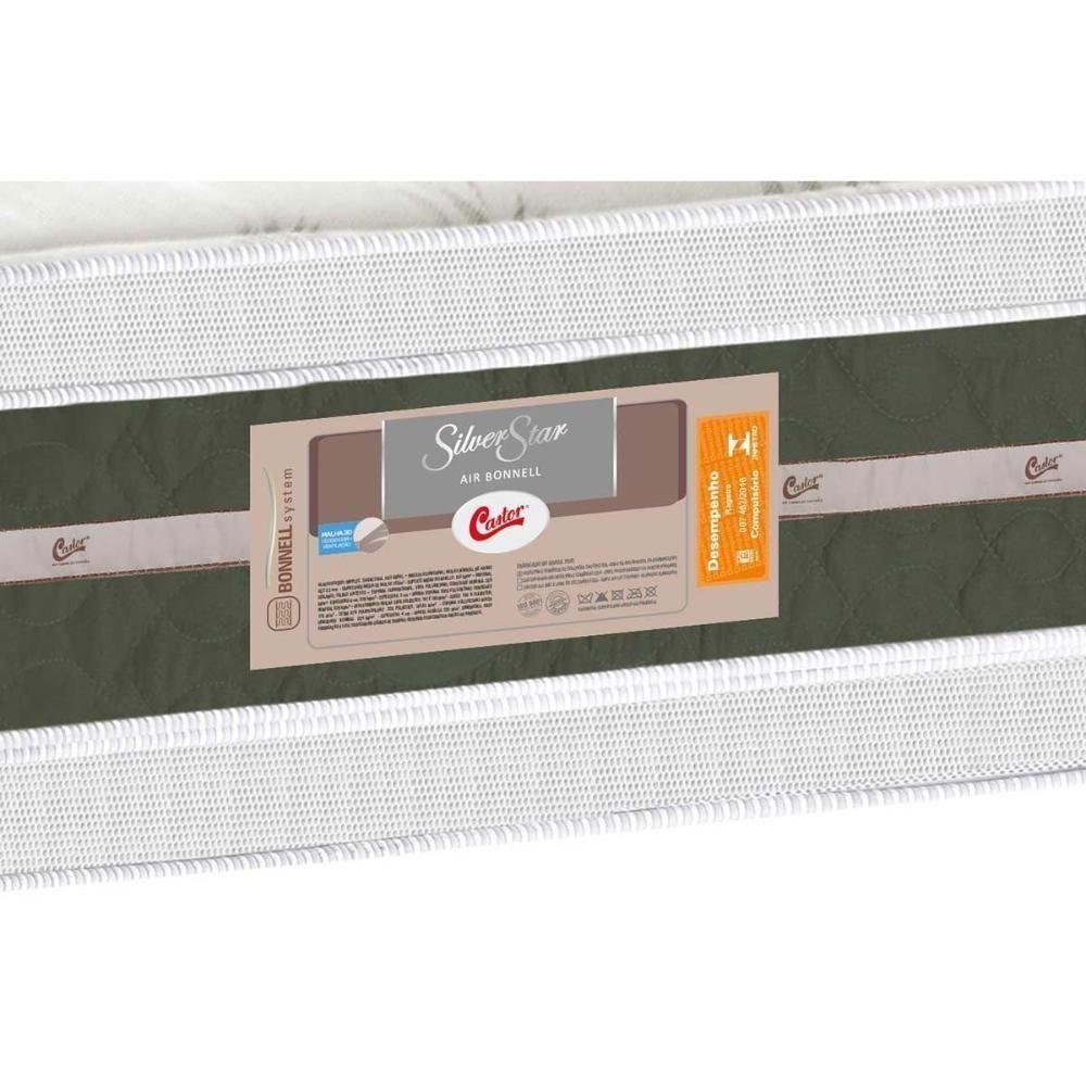 Cama Box Casal: Colchão Molas Castor Bonnel Silver Star Air DF + Base CRC Courano Branco(138x188) - 4