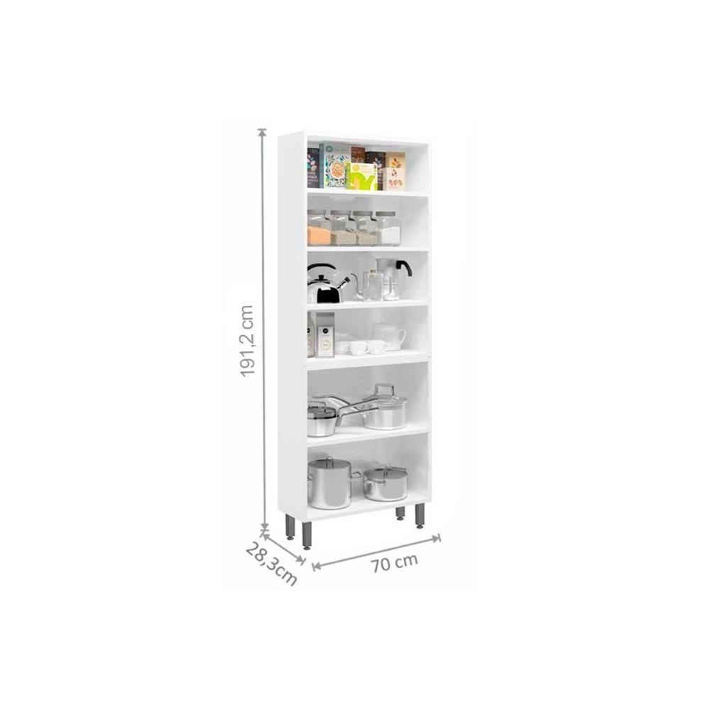 Paneleiro De Cozinha Modulado Múltipla 6037 6 Portas (2 C/ Vidro) Branco - Bertolini - 4