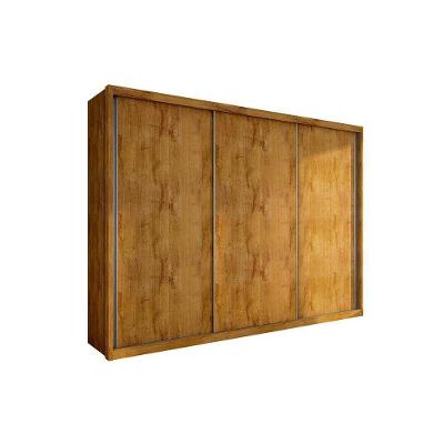 Guarda Roupa Casal Paradizzo Gold 3 Portas de Correr 6 Gavetas Freijo Cumaru MDF