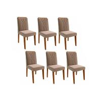 Kit 6 Cadeiras Sala Jantar Nicole  6 Un Savana/Suede Joli - Cimol - 1