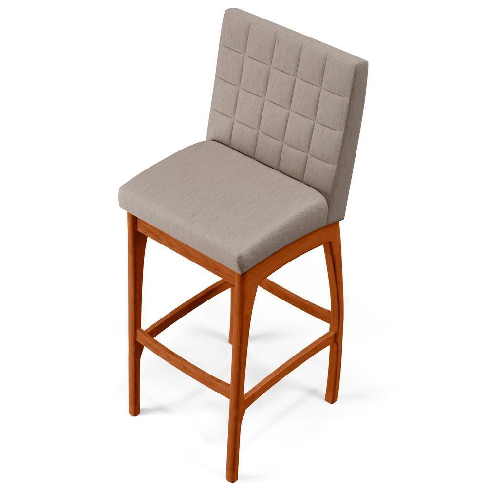 Kit 03 Banquetas Altas Para Cozinha B04 Bege - 3