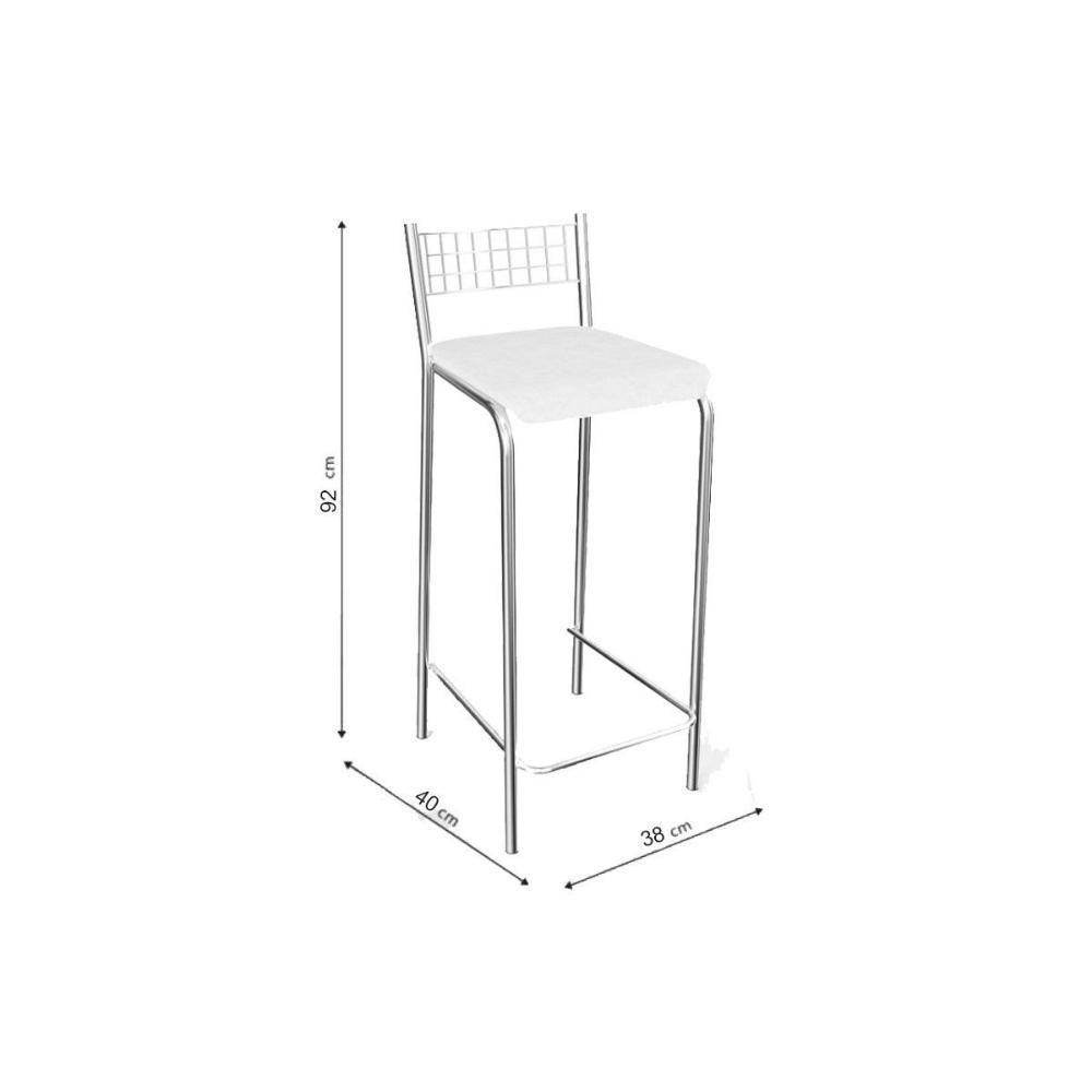 Banqueta Sala de Jantar Gênova 2B705CR Kit 2 Un Cromado/Courano Preto - Kappesberg - 4