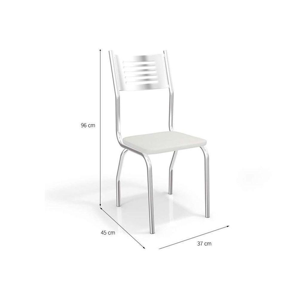 Conjunto: Mesa Sala Jantar Amur c/ Tampo Vidro 120cm + 4 Cadeiras Munique Cromado/Courano Preto - Kappesberg - 5