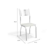 Conjunto: Mesa Sala Jantar Amur c/ Tampo Vidro 120cm + 4 Cadeiras Munique Cromado/Courano Preto - Kappesberg - 5