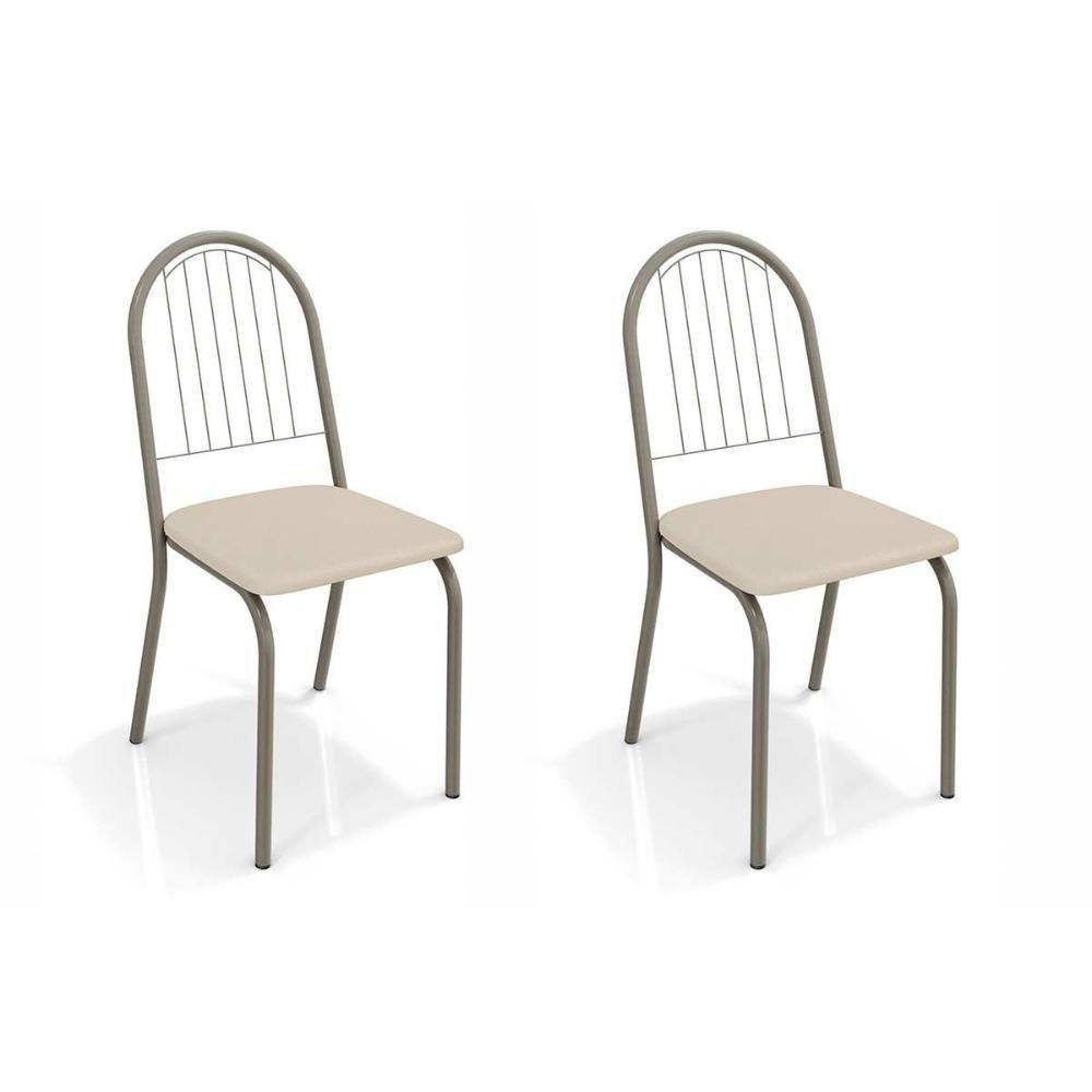 Kit 2 Cadeiras Sala Jantar Noruega 2C077NK  2 Un Níquel/Courano Nude - Kappesberg - 1