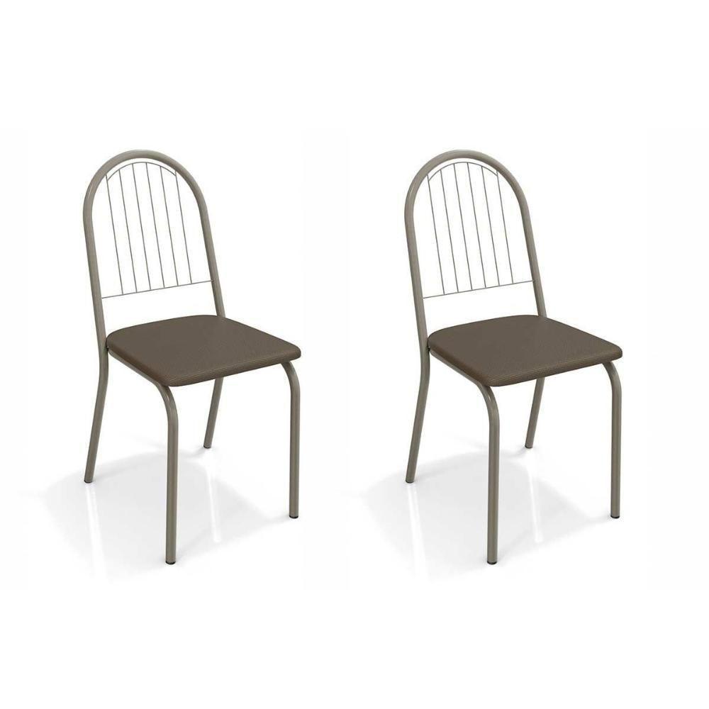 Kit 2 Cadeiras Sala Jantar Noruega 2C077NK  2 Un Níquel/Courano Marrom - Kappesberg - 1