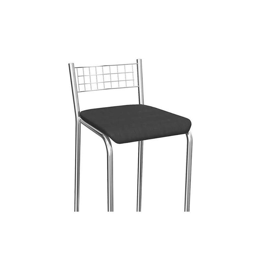 Banqueta Sala de Jantar Gênova 1B705CR 1 Un Cromado/Courano Branco - Kappesberg - 5