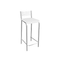 Banqueta Sala de Jantar Gênova 1B705CR 1 Un Cromado/Courano Branco - Kappesberg - 1
