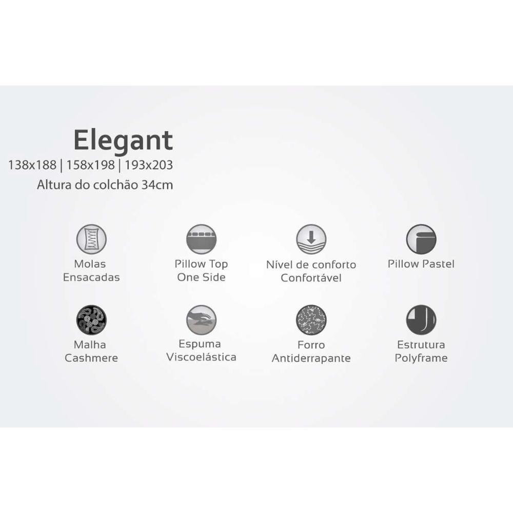 Cama Box King: Colchão Molas Ensacadas Herval MasterPocket Elegant + Base CRC Courano Clean(193x203) - 2