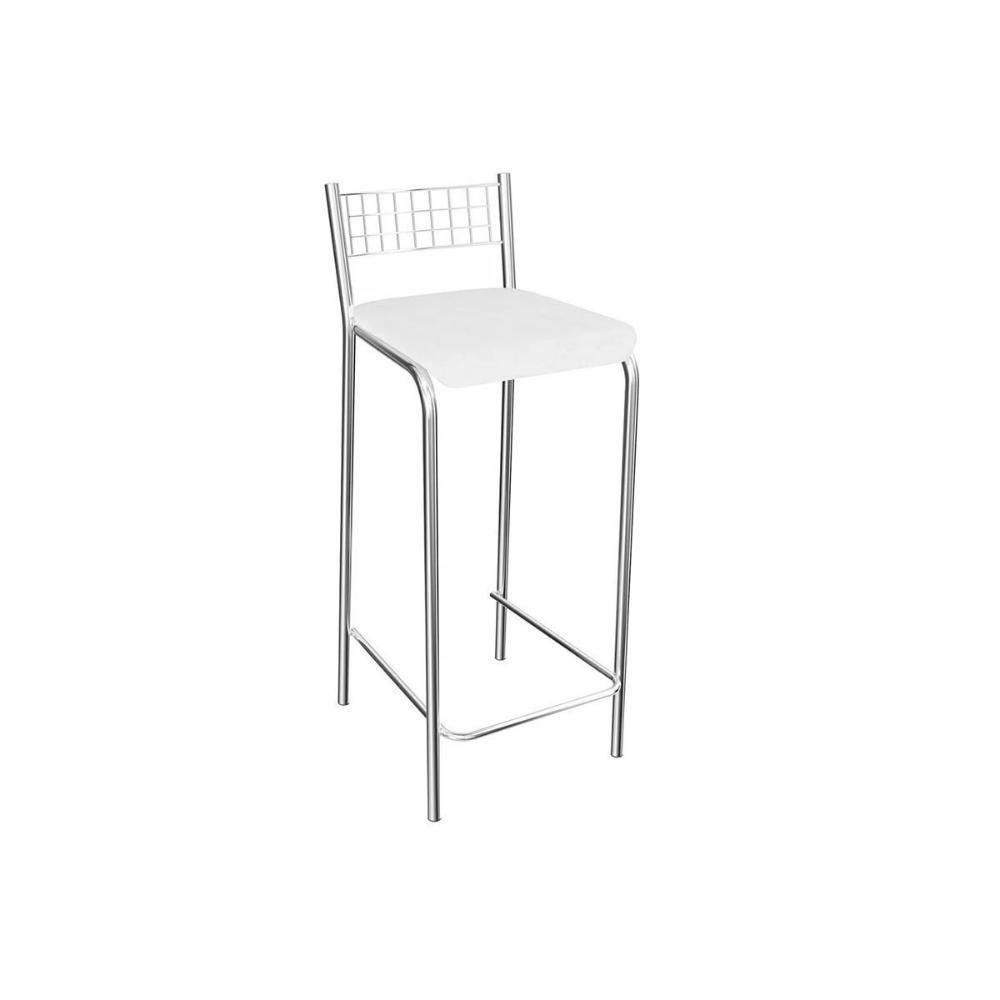 Banqueta de Cozinha Gênova 1B705CR 1 Un Cromado/Courano Branco - Kappesberg - 1