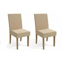 Kit 2 Cadeiras Sala Jantar 2CAD133  2 Un Freijó/Linho Bege - Kappesberg - 1