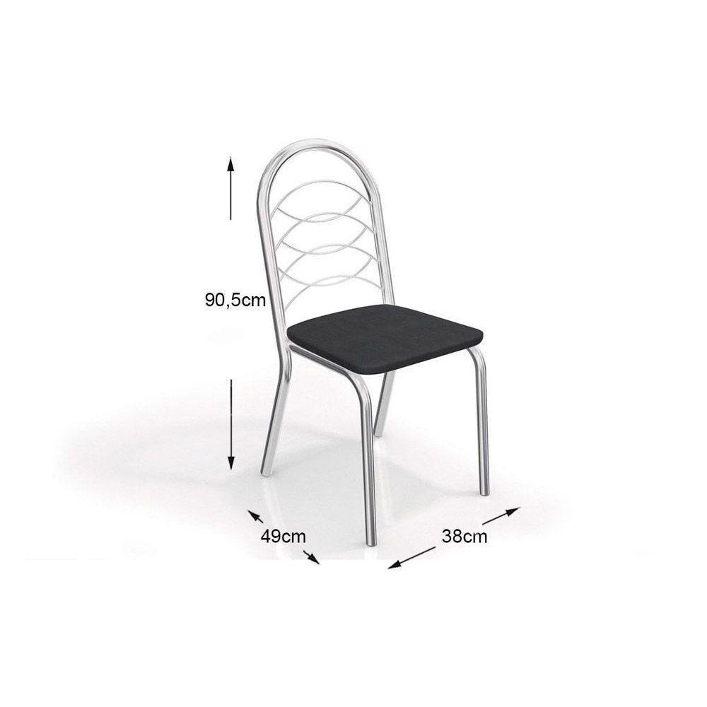 Kit Mesa Elba C- Tampo de Vidro 120cm + 6 Cadeiras Holanda Cromada Branco - 2