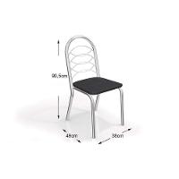 Kit Mesa Elba C- Tampo de Vidro 120cm + 6 Cadeiras Holanda Cromada Branco - 2