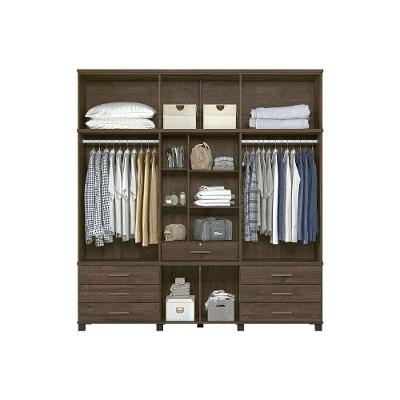 Guarda Roupa Casal Londres Capelinha Atacama 13 Portas Bater 7 Gavetas Blush Santos