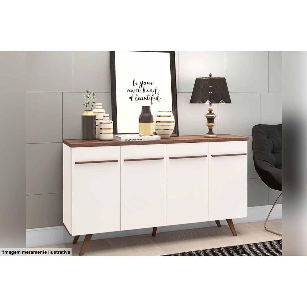 Buffet de Sala Jantar RT3133 4 Portas Preto/Rustico - Movelbento - 3