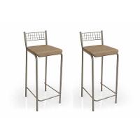 Kit 2 Banqueta de Cozinha Gênova B705NK  Un Níquel/Capuccino - Kappesberg - 1