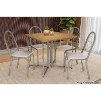 Kit 2 Cadeiras Sala Jantar Holanda 2C009NK  2 Un Níquel/Courano Preto - Kappesberg - 2