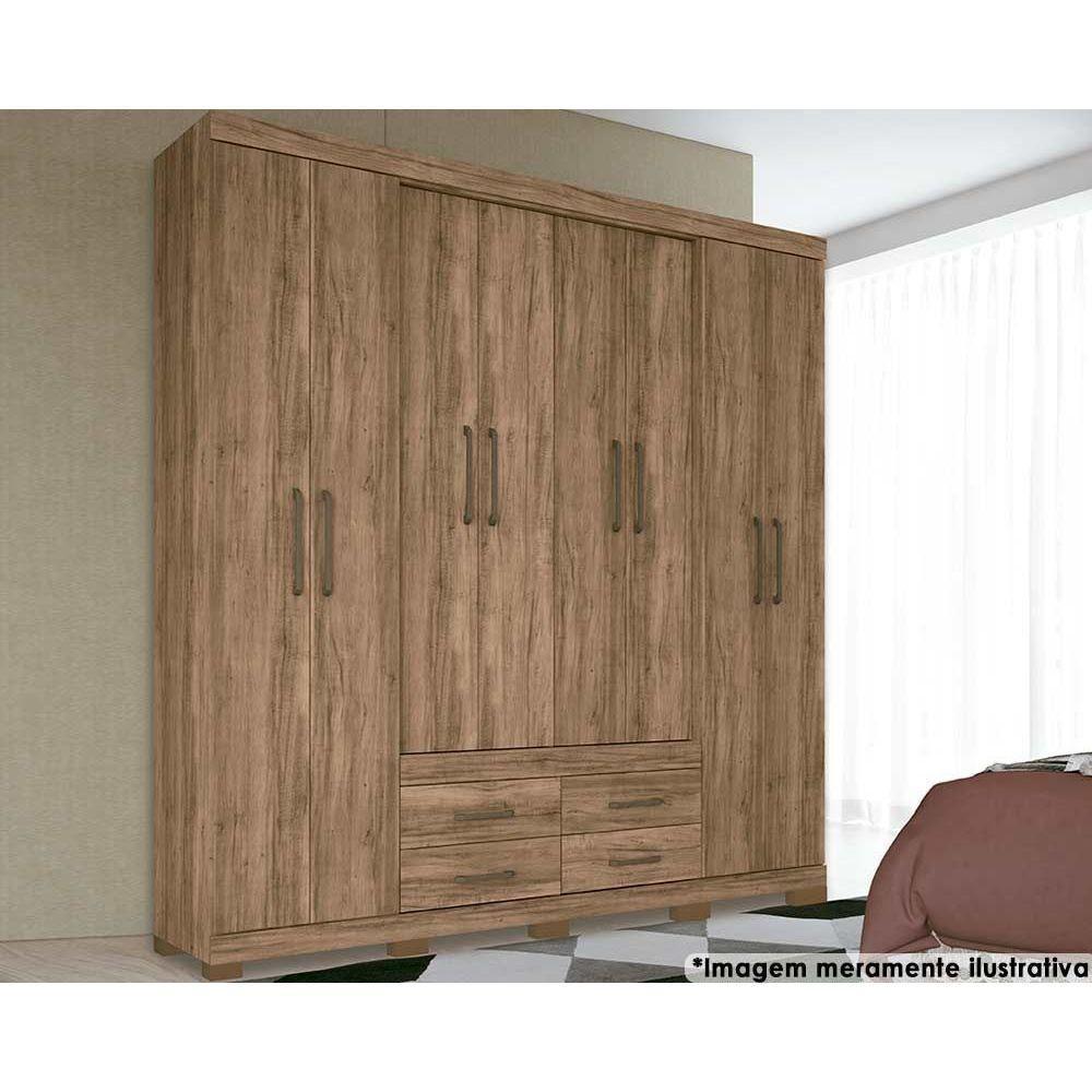 Guarda Roupa 8 Portas  e 4 Gavetas c/ Pés Nápoles  Atacama - Santos Andirá - 1