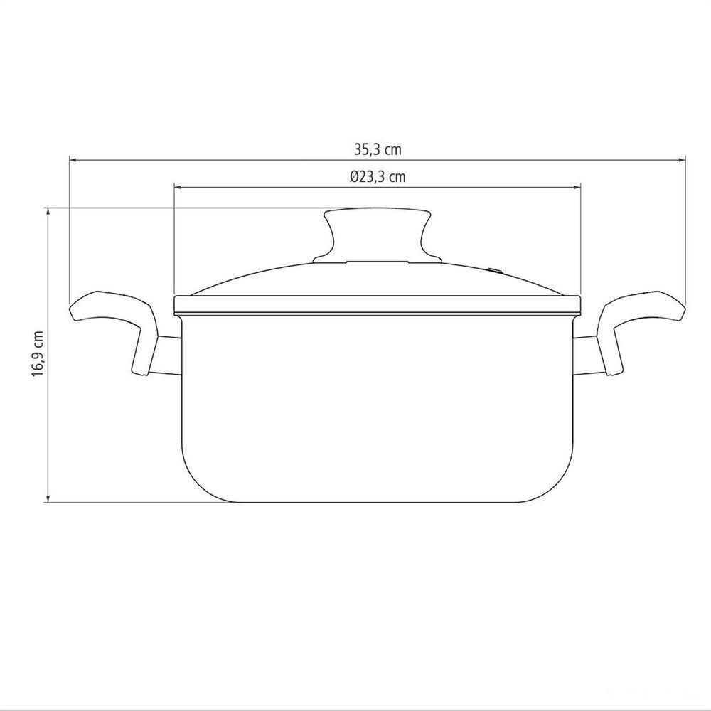 Caçarola Tramontina Paris Antiaderente Starflon Max Chumbo Com Tampa De Vidro 22 Cm 3,8 L Tramontina - 1