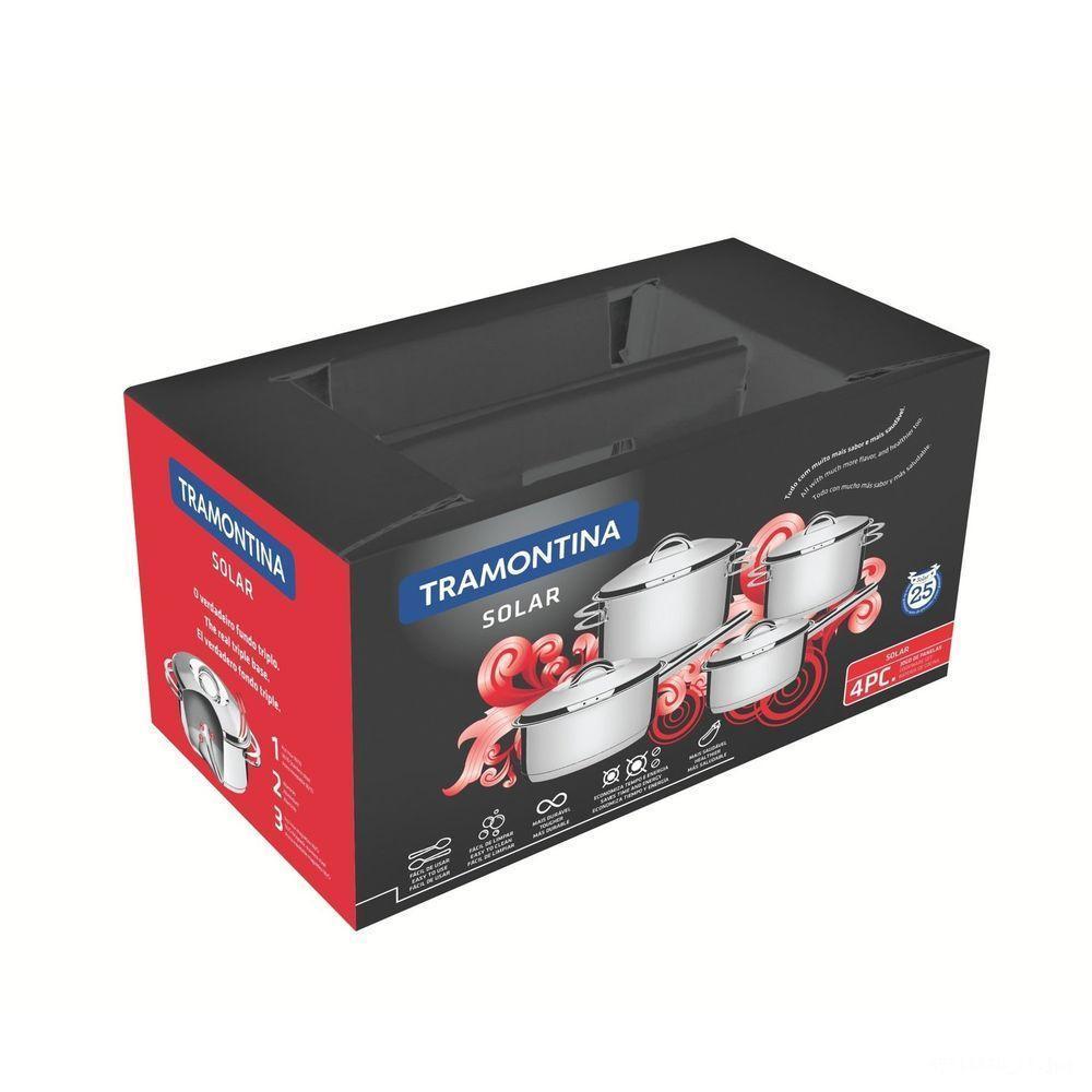 Jogo De Panelas Tramontina Solar Em Aço Inox Com Fundo Triplo 4 Peças Tramontina - 5