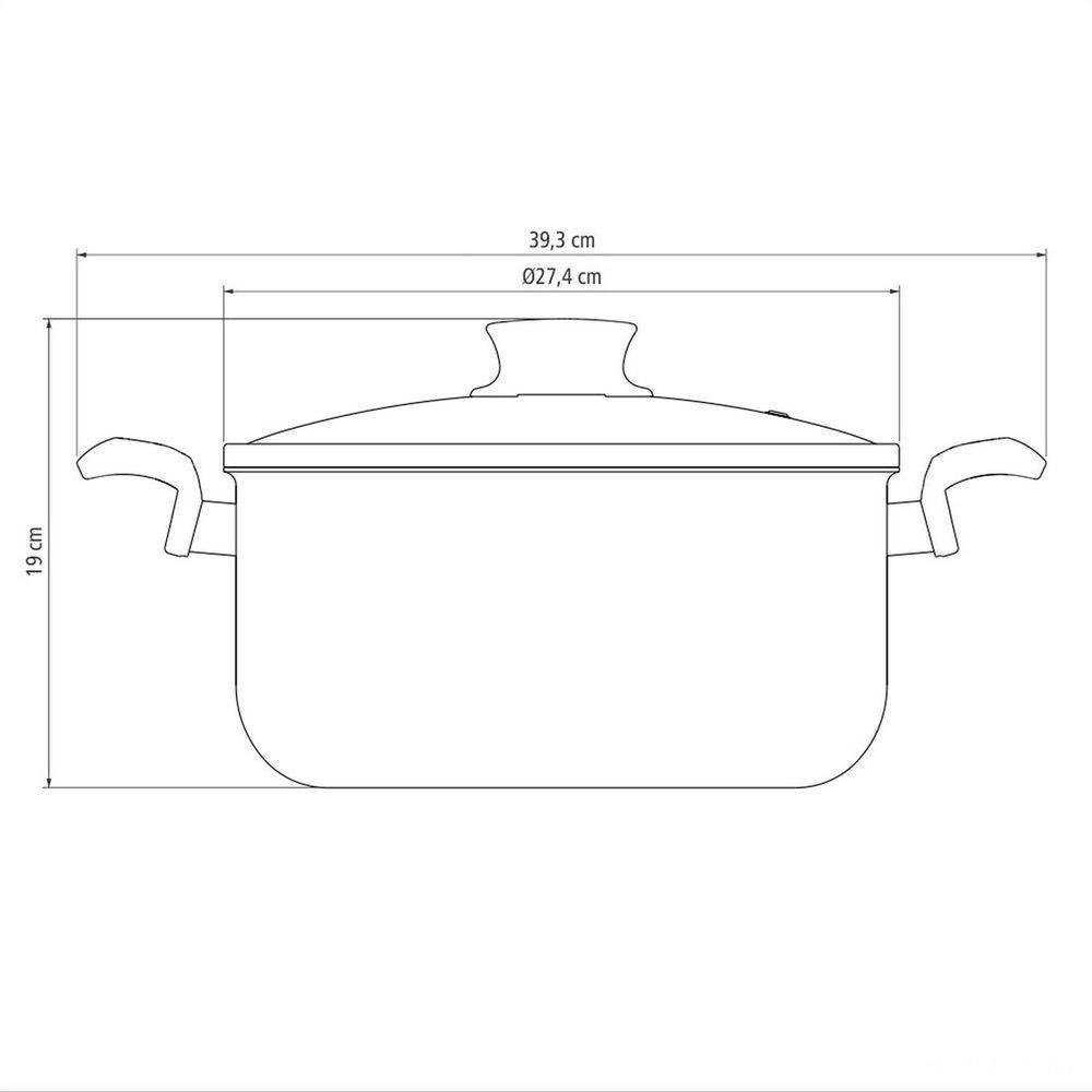 Caçarola Tramontina Paris Antiaderente Starflon Max Chumbo Com Tampa De Vidro 26 Cm 6,3 L Tramontina - 1