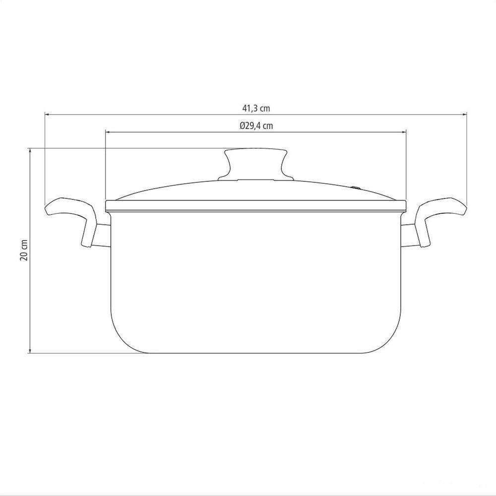 Caçarola Tramontina Paris Antiaderente Starflon Max Chumbo Com Tampa De Vidro 28 Cm 8 L Tramontina - 1