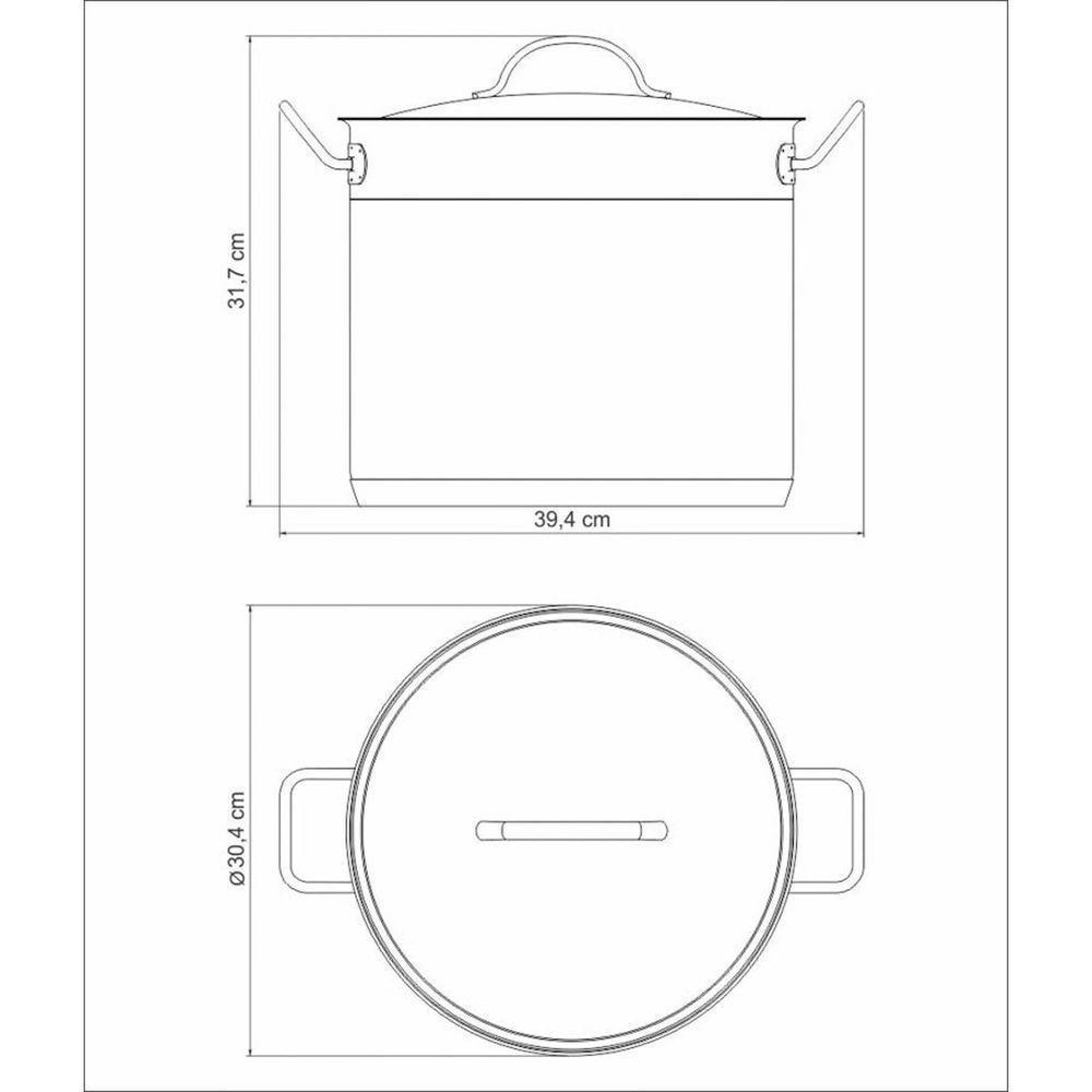Caldeirão Tramontina Professional Em Aço Inox Fundo Triplo Com Tampa E Alças 28 Cm 15,7 L Tramontina - 6