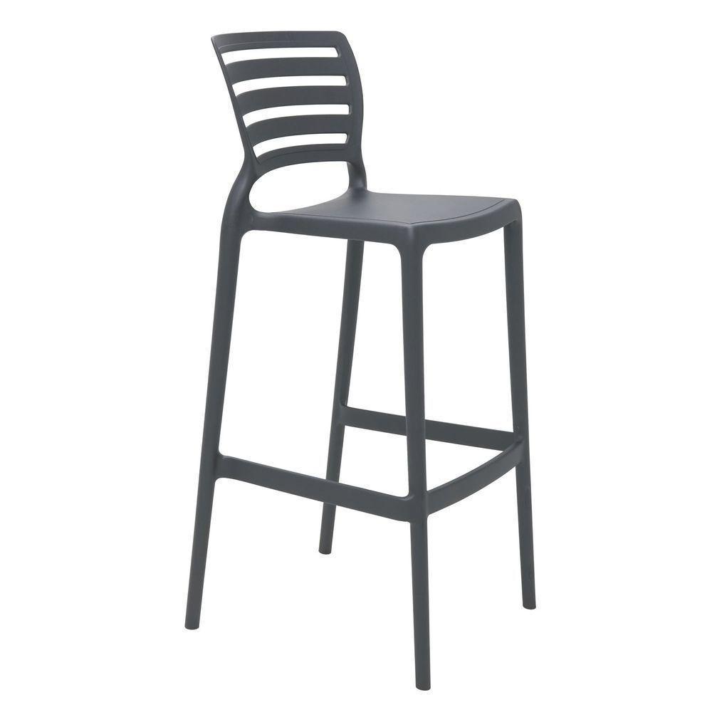 Cadeira Tramontina Sofia Alta Bar Em Polipropileno E Fibra De Vidro Grafite Tramontina - 1