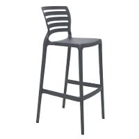 Cadeira Tramontina Sofia Alta Bar Em Polipropileno E Fibra De Vidro Grafite Tramontina - 1