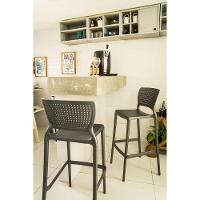 Cadeira Tramontina Safira Alta Bar Em Polipropileno E Fibra De Vidro Grafite Tramontina - 2