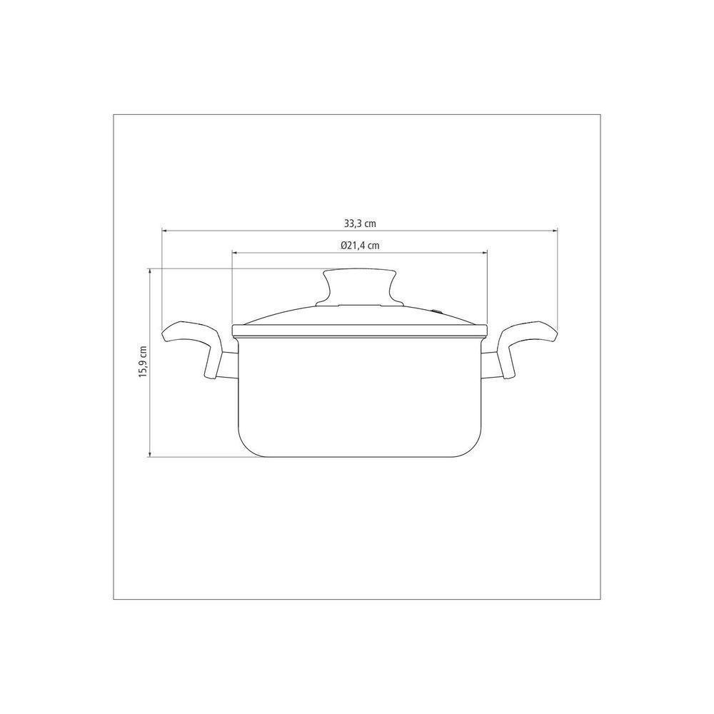 Caçarola Paris Antiaderente Starflon Max Vermelho Com Tampa De Vidro 20 Cm 2,9 L - 1