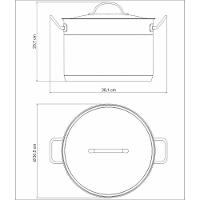 Caldeirão Professional Em Aço Inox Fundo Triplo Com Tampa Plana Detalhe Satinado 28 Cm 11 - 2