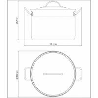 Caldeirão Professional Em Aço Inox Fundo Triplo Com Tampa Plana Detalhe Satinado 28 Cm 11 - 5