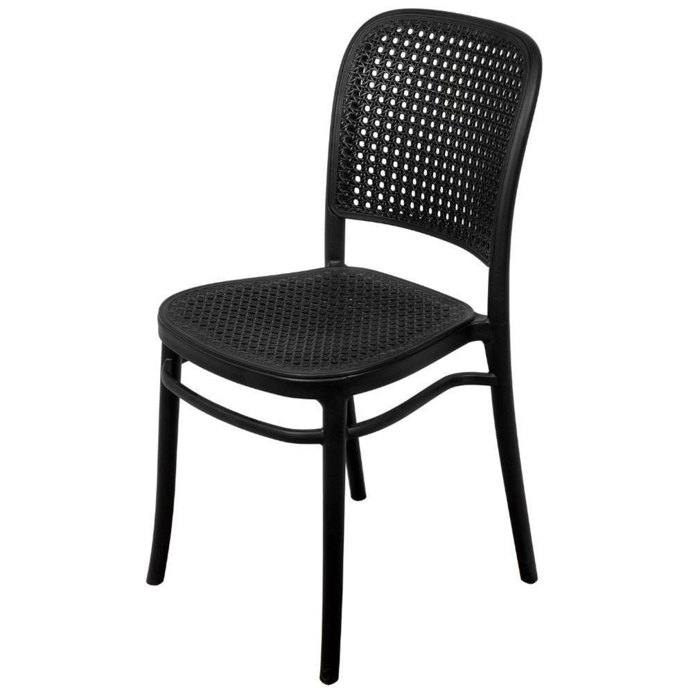 Cadeira Amis Polipropileno Preta Assento Preto - 1