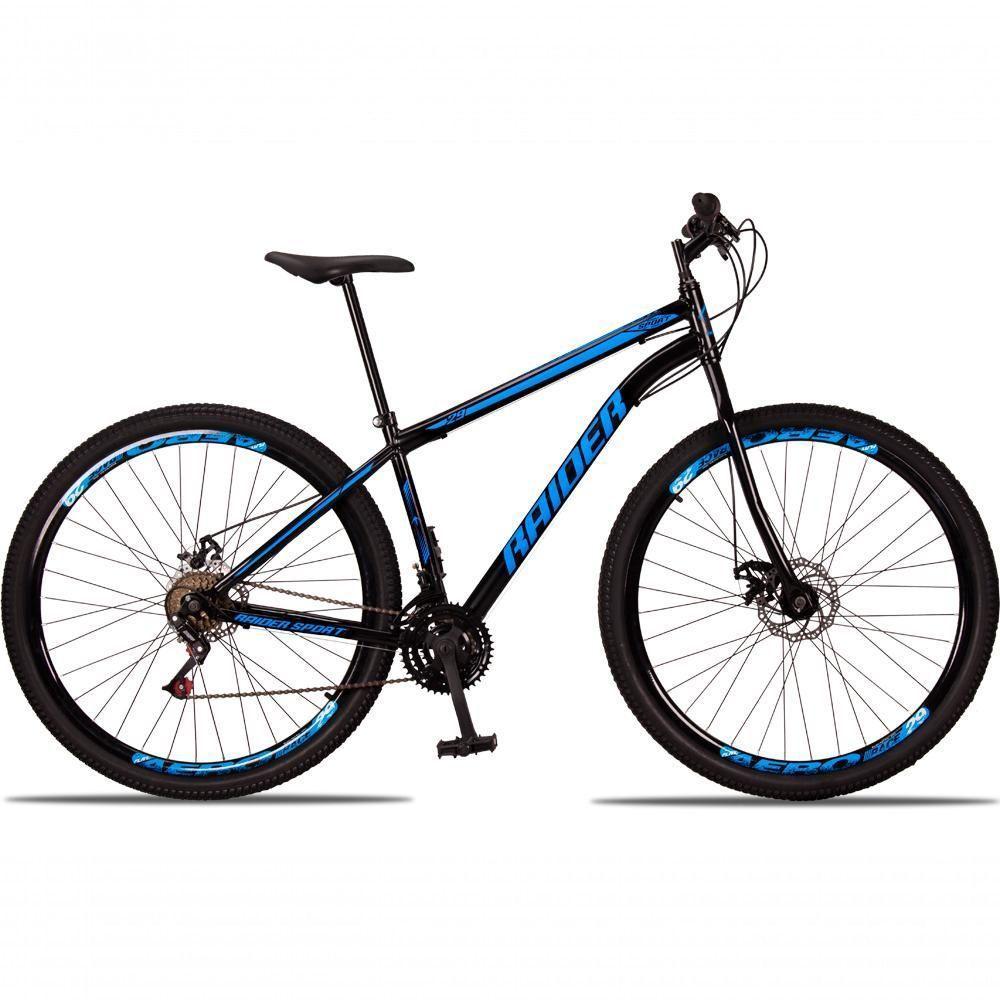 Bicicleta 29 Raider Sport Aço 21 Marchas Freio A Disco Preto+azul - 5