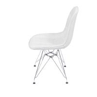 Cadeira Eames Dkr Botonê Assento Pu Branca Base Cromada - 2