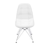 Cadeira Eames Dkr Botonê Assento Pu Branca Base Cromada - 3