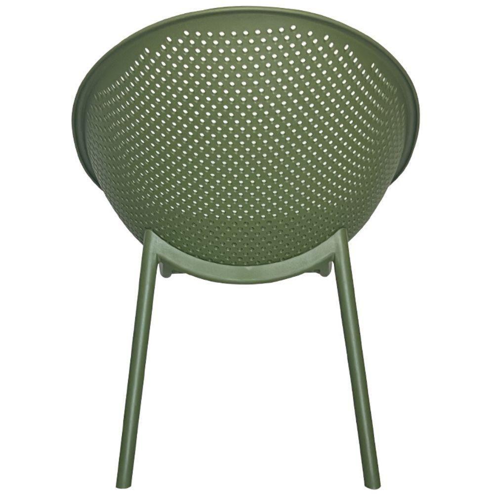 Kit 4 Poltronas Drops Rivatti Em Polipropileno Verde Base Desmontável Verde - 2