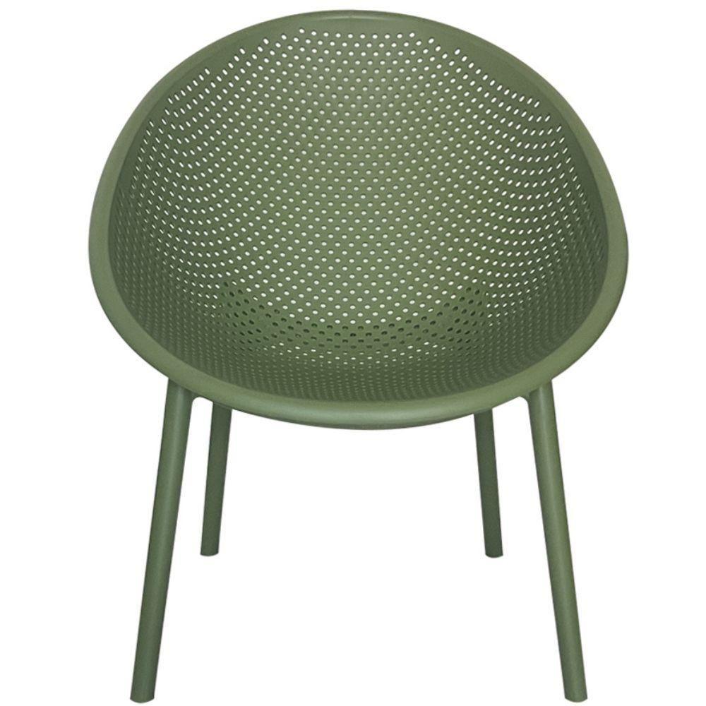 Kit 4 Poltronas Drops Rivatti Em Polipropileno Verde Base Desmontável Verde - 5