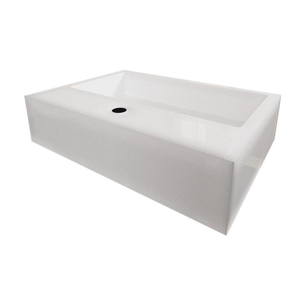 Cuba Pia Banheiro Suprema Com Torneira Inox E Valvula Click Branco Branco - 4