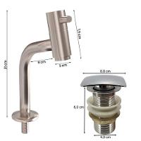 Cuba Pia Banheiro Suprema Com Torneira Inox E Valvula Click Branco Branco - 2