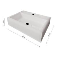 Cuba Pia Banheiro Suprema Com Torneira Inox E Valvula Click Branco Branco - 3