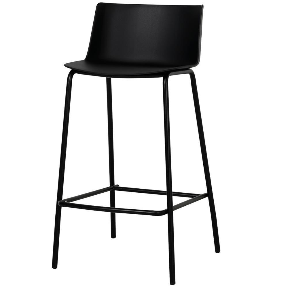 Kit 4 Banquetas Ipanema Alta Fratini 96 Cm (altura) Em Poliuretano (pu) Base Em Aço Preto - 5