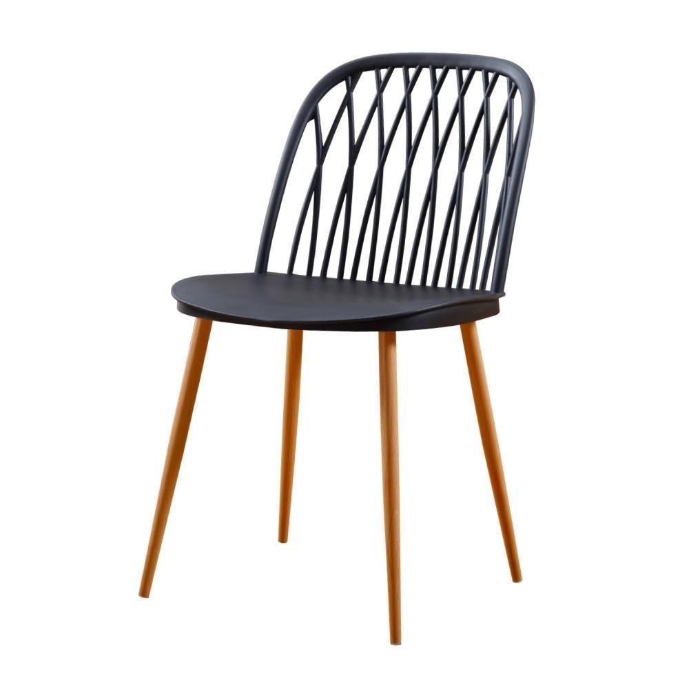 Kit 4 Cadeiras Ariane Rivatti Polipropileno Preto Base Aço - 2