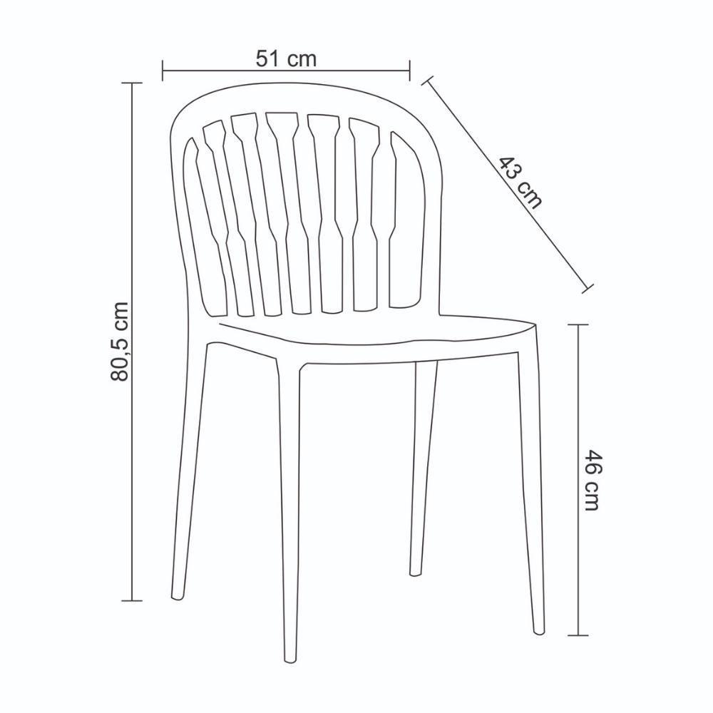 Kit 4 Cadeiras Ariane Rivatti Polipropileno Preto Base Aço - 3