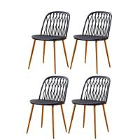 Kit 4 Cadeiras Ariane Rivatti Polipropileno Preto Base Aço - 1