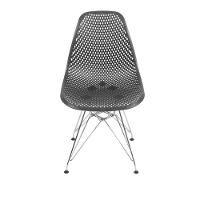 Cadeira Eames Dsr Colmeia Polipropileno Preta Base Metal Cromada - 3