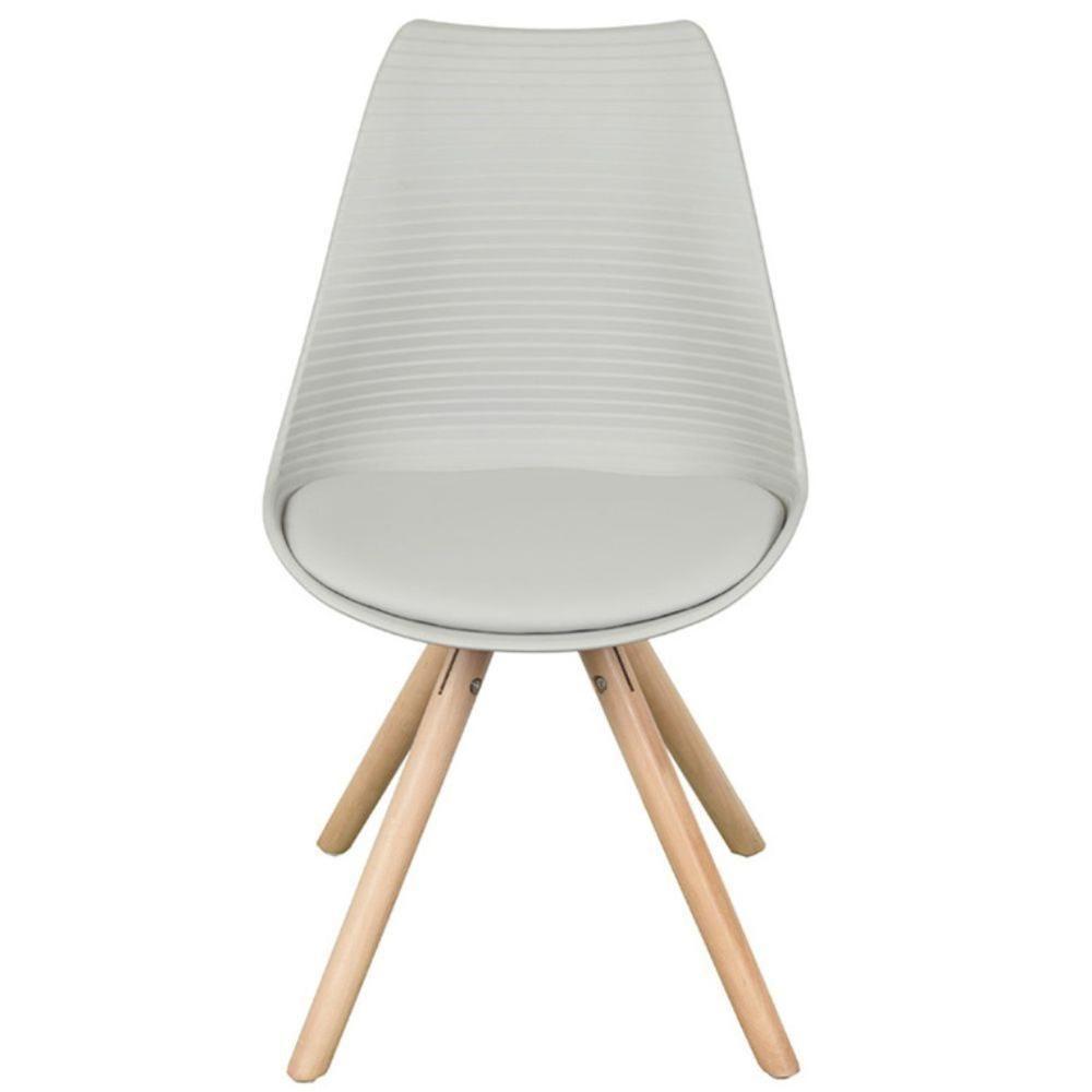 Cadeira Atlas Luísa Polipropileno Cinza Base Madeira - 2